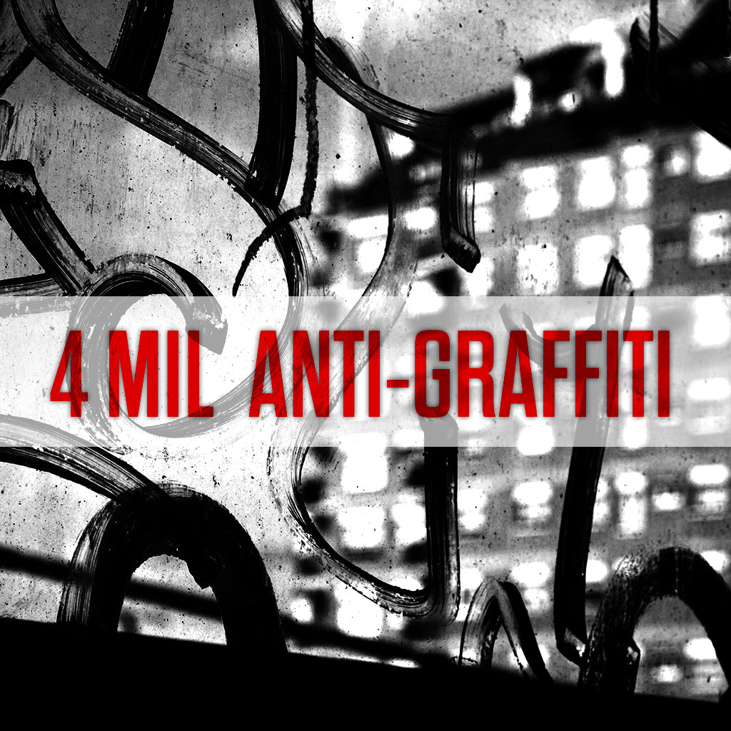 4 Mil Anti-Graffiti Window Film used for Vandalism Protection